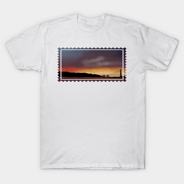 Golden Gate Sunset T-Shirt by BHDigitalArt